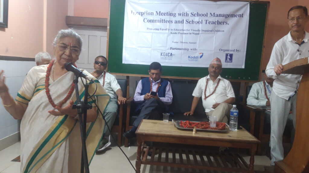 Sarala Kayastha, NAWB past board menber   Delivering the key words.