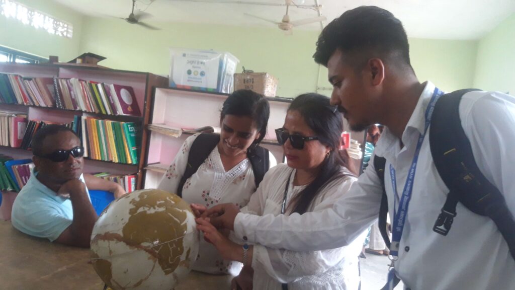 During the School observation the participants were practical on tactile globe. So excited after using the tactile globe.