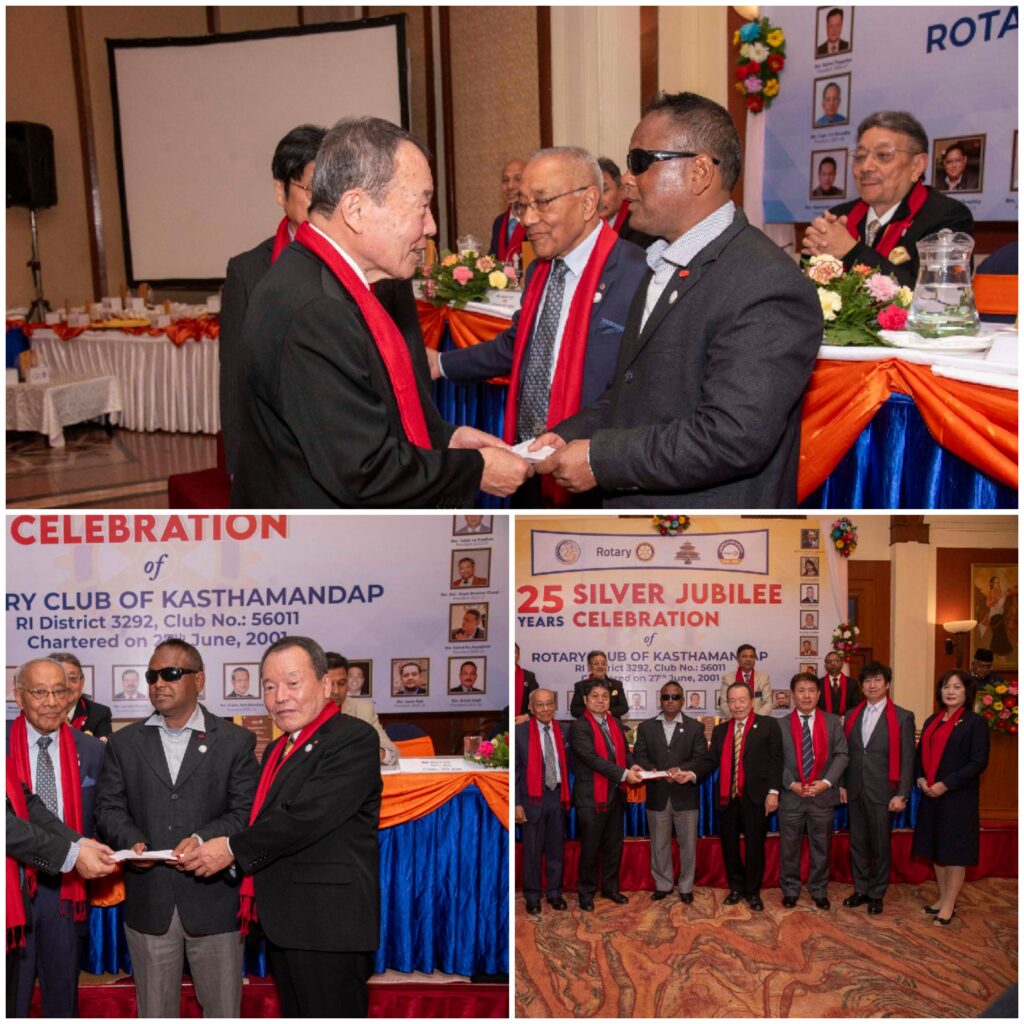 Cheque handover to the general secretary Mr Pawan Ghimire